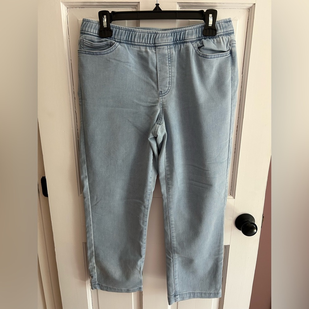J. Jill Light Blue Elastic Waist Cropped Pants